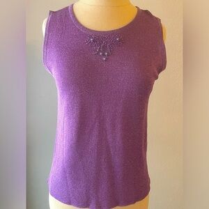 Vintage 90s y2k Metallic Knti Sleeveless Tank Top